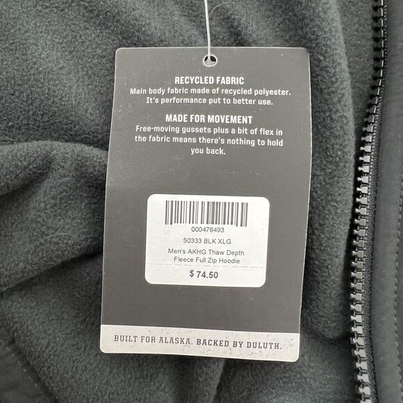 Alaskan Hardgear Jacket Mens XL Black Thaw Depth Fleece Full Zip Outdoor New - Picture 11 of 16